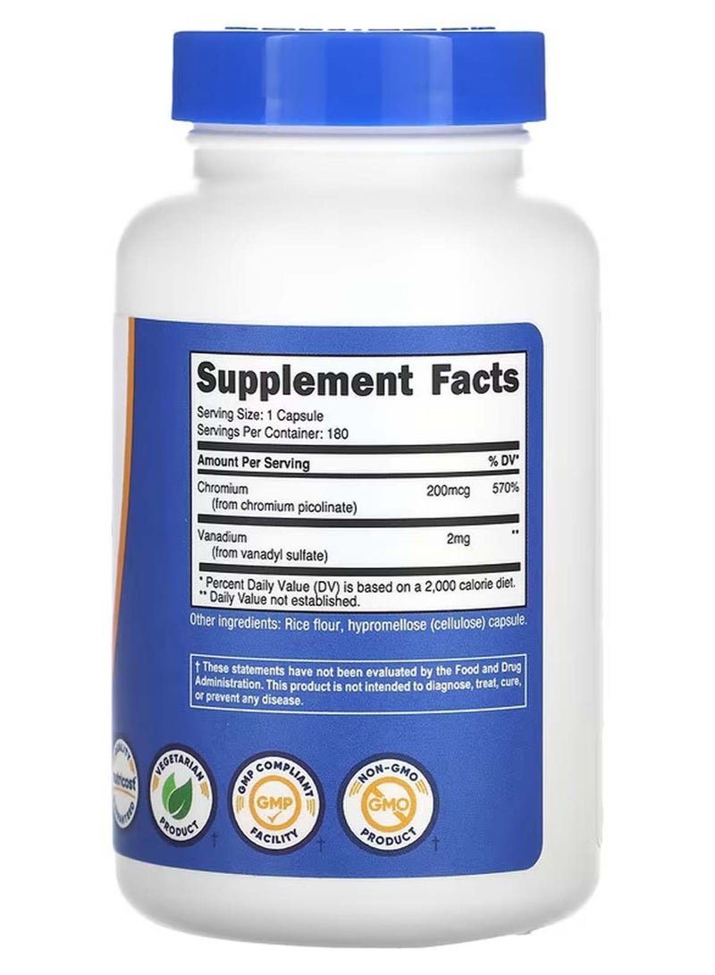 Nutricost Vanadium , 2 mg , 180 Capsules - Image 2